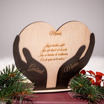 Cadou pentru mama - Placheta din lemn  2m3 - cu nume personalizat