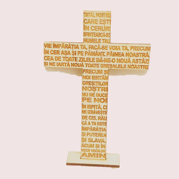Placheta in forma de cruce cu rugaciunea Tatal Nostru
