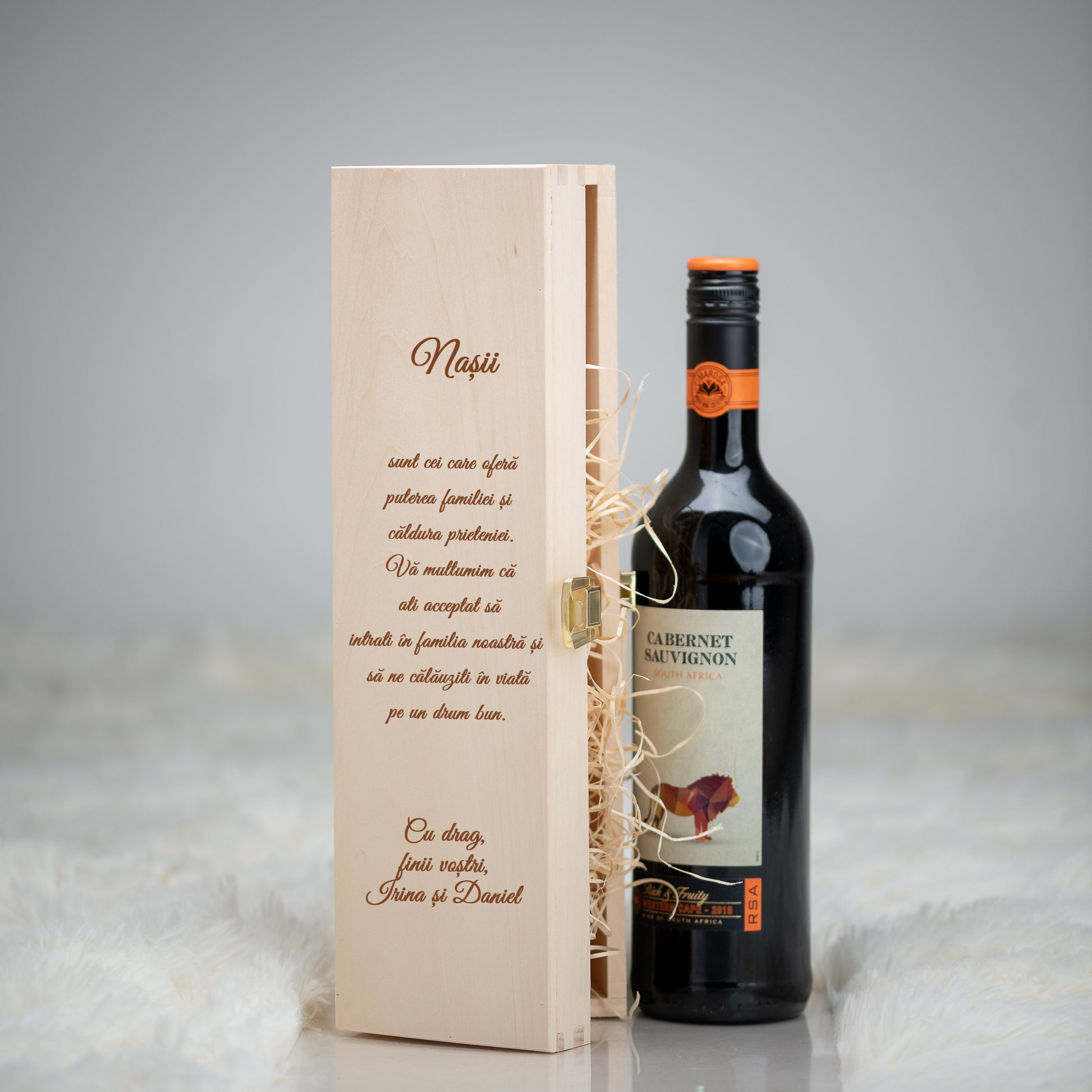Cutie pentru sticla de vin Nasi - Cadouri Originale