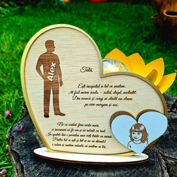Cadou pentru tata - placheta portret personalizata
