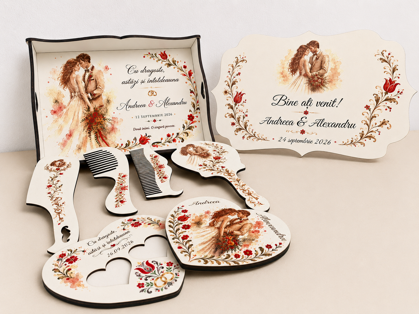 Set accesorii personalizate pentru miri 